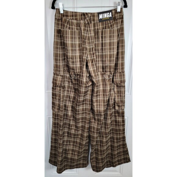 Minga London Plaid Wide Leg Cargo Pants Size 28 - Picture 9 of 9